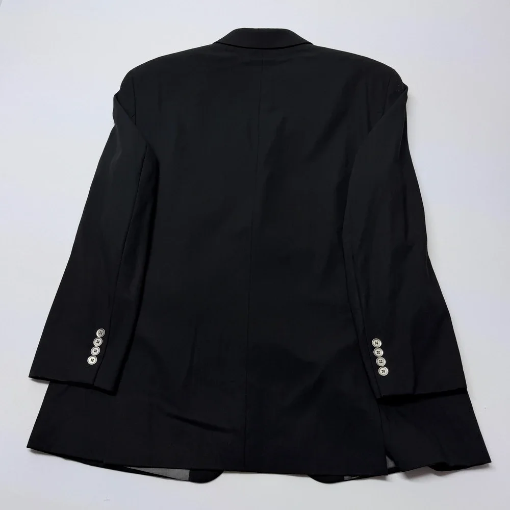 Calvin Klein Mens Black 100% Wool 2-Button Blazer Sport Coat Jacket 44R Macys